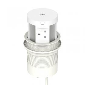 Volta Round 120mm Pop Up Power Unit Module with Wireless Charger (5w) 4xSocket (Individually 5A Fuse) 1xUSBa 1xHDMI (1.4) IP000154