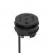 Volta Round 80mm Power Unit Module 1xSocket (3.15A Fuse) 1xUSBa 1xHDMI (1.4) 1xCAT 6Data Port - Black with 2metre Mains Lead IP000155