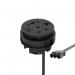Volta Round 80mm Power Unit Module 1xSocket (3.15A Fuse) 1xUSBa 1xHDMI (1.4) 1xCAT 6Data Port - Black with 2metre Mains Lead IP000155