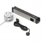 Volta Power Kit - Desktop Cable Port Module White + Under Desk Module + 1m Mains Cable UK Plug - Total 4xSocket 2xUSBa 3xUSBc 1xHDMI 3xCAT6 IP000161