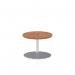 Italia 600mm Round Coffee Table Walnut Top 475mm High Silver Leg ITL0101