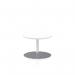 Italia 600mm Round Coffee Table White Top 475mm High Silver Leg ITL0102