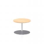 Italia 600mm Round Coffee Table Maple Top 475mm High Silver Leg ITL0103