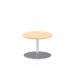 Italia 600mm Round Coffee Table Maple Top 475mm High Silver Leg ITL0103