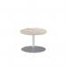 Italia 600mm Round Coffee Table Grey Oak Top 475mm High Silver Leg ITL0105