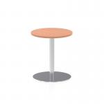 Italia 600mm Poseur Round Table Beech Top 720mm High Silver Leg ITL0106