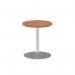 Italia 600mm Poseur Round Table Walnut Top 720mm High Silver Leg ITL0107