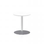 Italia 600mm Poseur Round Table White Top 720mm High Silver Leg ITL0108