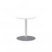 Italia 600mm Poseur Round Table White Top 720mm High Silver Leg ITL0108