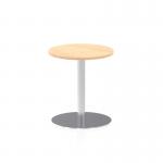 Italia 600mm Poseur Round Table Maple Top 720mm High Silver Leg ITL0109