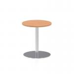 Italia 600mm Poseur Round Table Oak Top 720mm High Silver Leg ITL0110