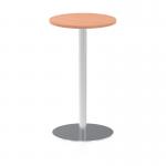 Italia 600mm Poseur Round Table Beech Top 1145mm High Silver Leg ITL0112