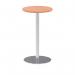 Italia 600mm Poseur Round Table Beech Top 1145mm High Silver Leg ITL0112