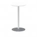 Italia 600mm Poseur Round Table White Top 1145mm High Silver Leg ITL0114