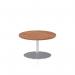 Italia 800mm Round Coffee Table Walnut Top 475mm High Silver Leg ITL0119