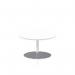 Italia 800mm Round Coffee Table White Top 475mm High Silver Leg ITL0120