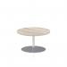 Italia 800mm Round Coffee Table Grey Oak Top 475mm High Silver Leg ITL0123