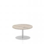 Italia 800mm Poseur Round Table Grey Oak Top 475mm High Leg ITL0123