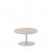 Italia 800mm Poseur Round Table Grey Oak Top 475mm High Leg ITL0123
