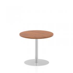 Italia 800mm Poseur Round Table Walnut Top 720mm High Leg ITL0125