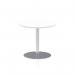 Italia 800mm Poseur Round Table White Top 720mm High Silver Leg ITL0126