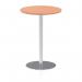 Italia 800mm Poseur Round Table Beech Top 1145mm High Silver Leg ITL0130