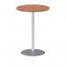 Italia 800mm Poseur Round Table Walnut Top 1145mm High Silver Leg ITL0131