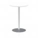 Italia 800mm Poseur Round Table White Top 1145mm High Silver Leg ITL0132