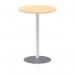 Italia 800mm Poseur Round Table Maple Top 1145mm High Silver Leg ITL0133