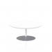 Italia 1000mm Round Coffee Table White Top 475mm High Silver Leg ITL0138