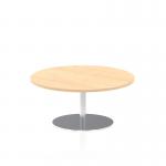 Italia 1000mm Round Coffee Table Maple Top 475mm High Silver Leg ITL0139