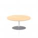 Italia 1000mm Round Coffee Table Maple Top 475mm High Silver Leg ITL0139