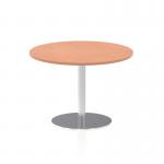 Italia 1000mm Poseur Round Table Beech Top 720mm High Silver Leg ITL0142