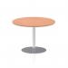 Italia 1000mm Poseur Round Table Beech Top 720mm High Silver Leg ITL0142