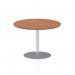 Italia 1000mm Poseur Round Table Walnut Top 720mm High Silver Leg ITL0143