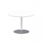 Italia 1000mm Poseur Round Table White Top 720mm High Silver Leg ITL0144