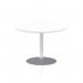 Italia 1000mm Poseur Round Table White Top 720mm High Silver Leg ITL0144