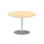 Italia 1000mm Poseur Round Table Maple Top 720mm High Silver Leg ITL0145