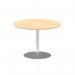 Italia 1000mm Poseur Round Table Maple Top 720mm High Silver Leg ITL0145