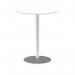 Italia 1000mm Poseur Round Table White Top 1145mm High Silver Leg ITL0150