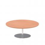 Italia 1200mm Round Coffee Table Beech Top 475mm High Silver Leg ITL0154