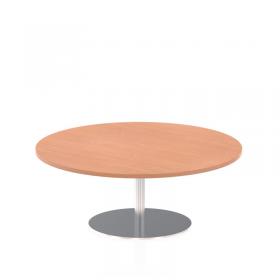 Italia 1200mm Round Coffee Table Beech Top 475mm High Silver Leg ITL0154