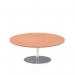 Italia 1200mm Round Coffee Table Beech Top 475mm High Silver Leg ITL0154