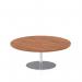 Italia 1200mm Round Coffee Table Walnut Top 475mm High Silver Leg ITL0155