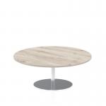 Italia 1200mm Round Coffee Table Grey Oak Top 475mm High Silver Leg ITL0159