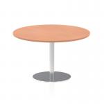 Italia 1200mm Poseur Round Table Beech Top 720mm High Silver Leg ITL0160