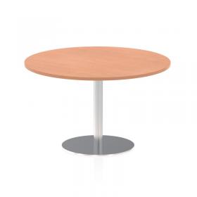 Italia 1200mm Poseur Round Table Beech Top 720mm High Silver Leg ITL0160