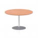 Italia 1200mm Poseur Round Table Beech Top 720mm High Silver Leg ITL0160