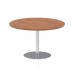 Italia 1200mm Poseur Round Table Walnut Top 720mm High Silver Leg ITL0161