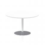 Italia 1200mm Poseur Round Table White Top 720mm High Silver Leg ITL0162